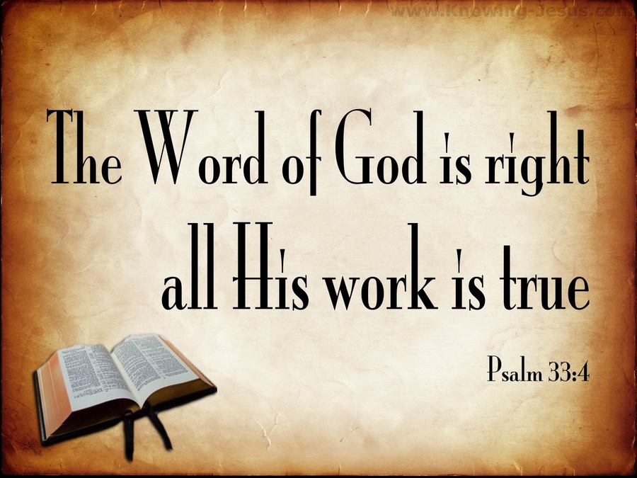 Psalm 33:4 The Word Of God Is True (beige)